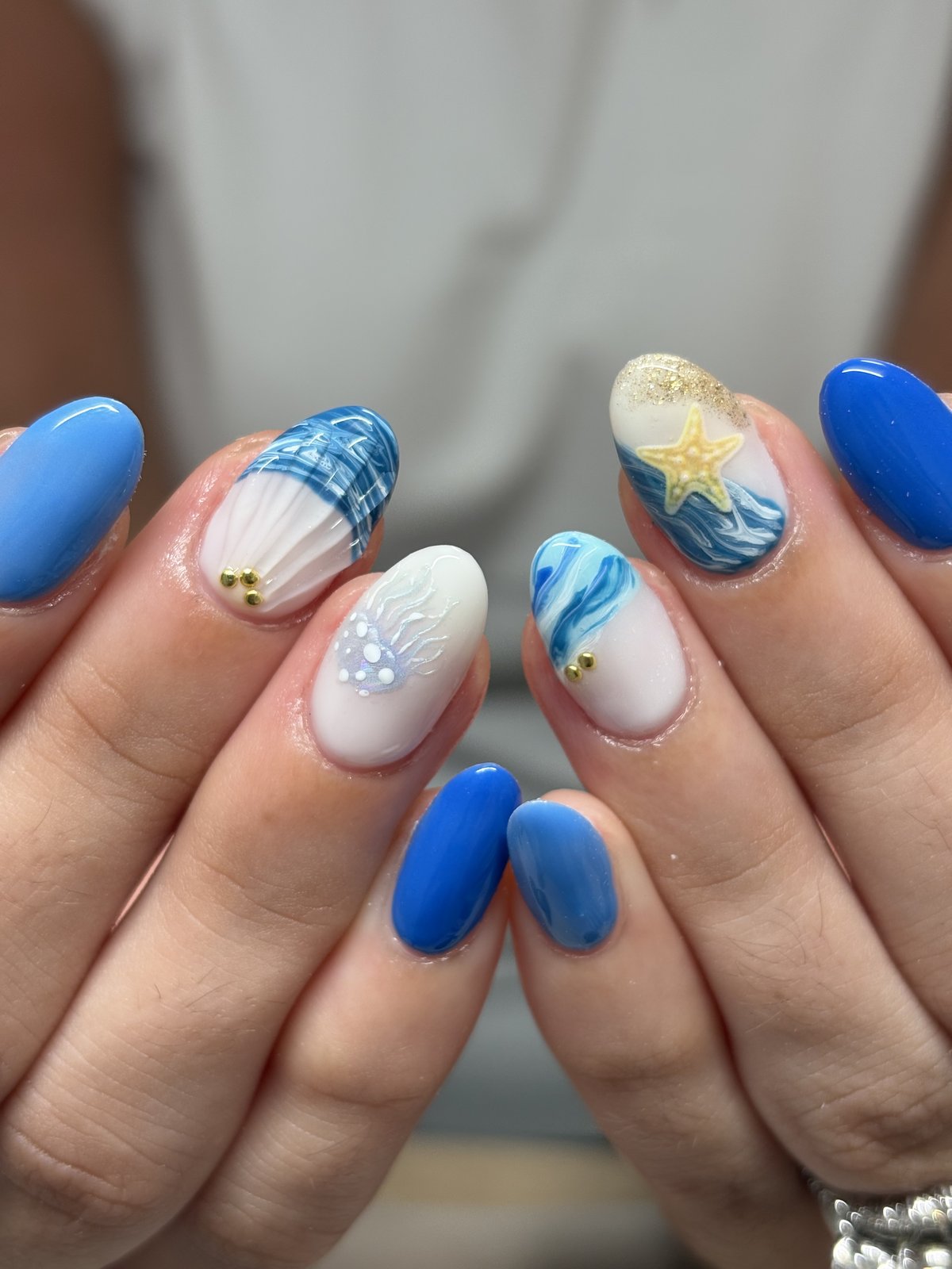 Seashells, Starfish and Ocean Blue | Summer Nail Art in Tokyo