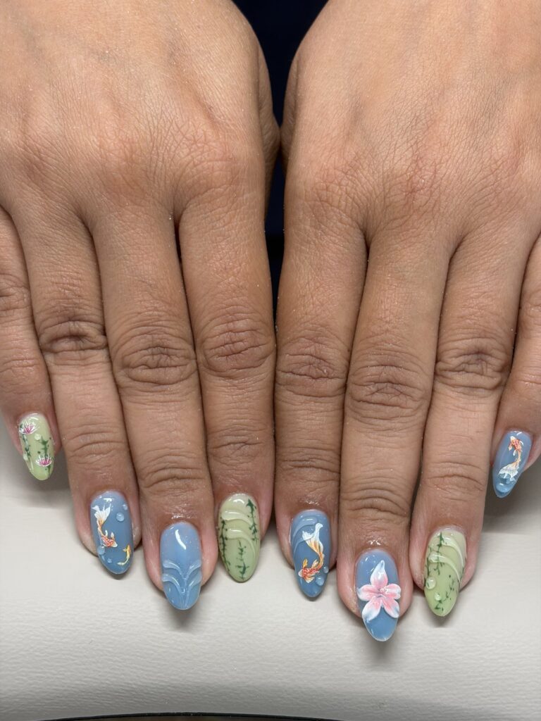 Full Design Custom nails at lull. Harajuku