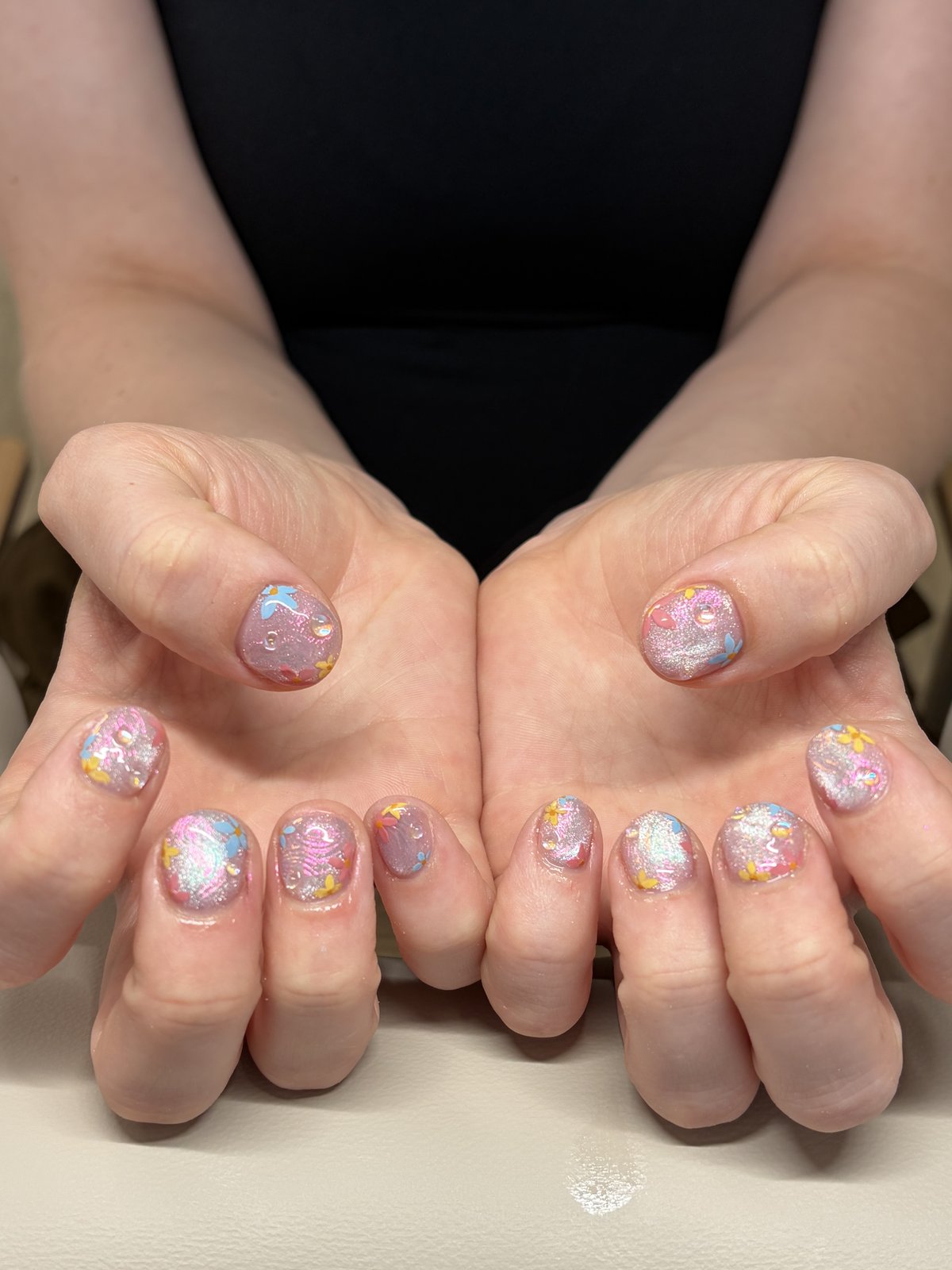 Subtle Wavy Texture with a Sun-Kissed Finish - nail design by lull., Harajuku Tokyo