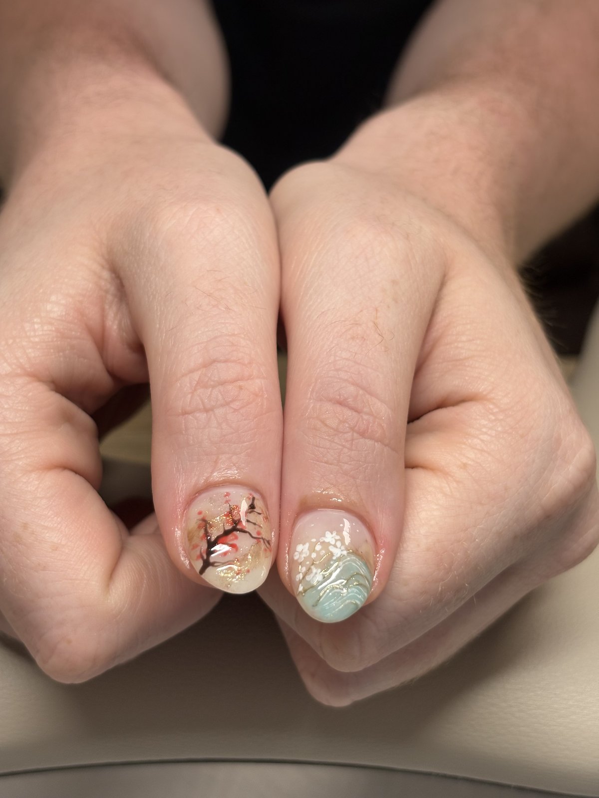Soft One-Point Extension with a Fill-In Base - nail design by lull., Harajuku Tokyo