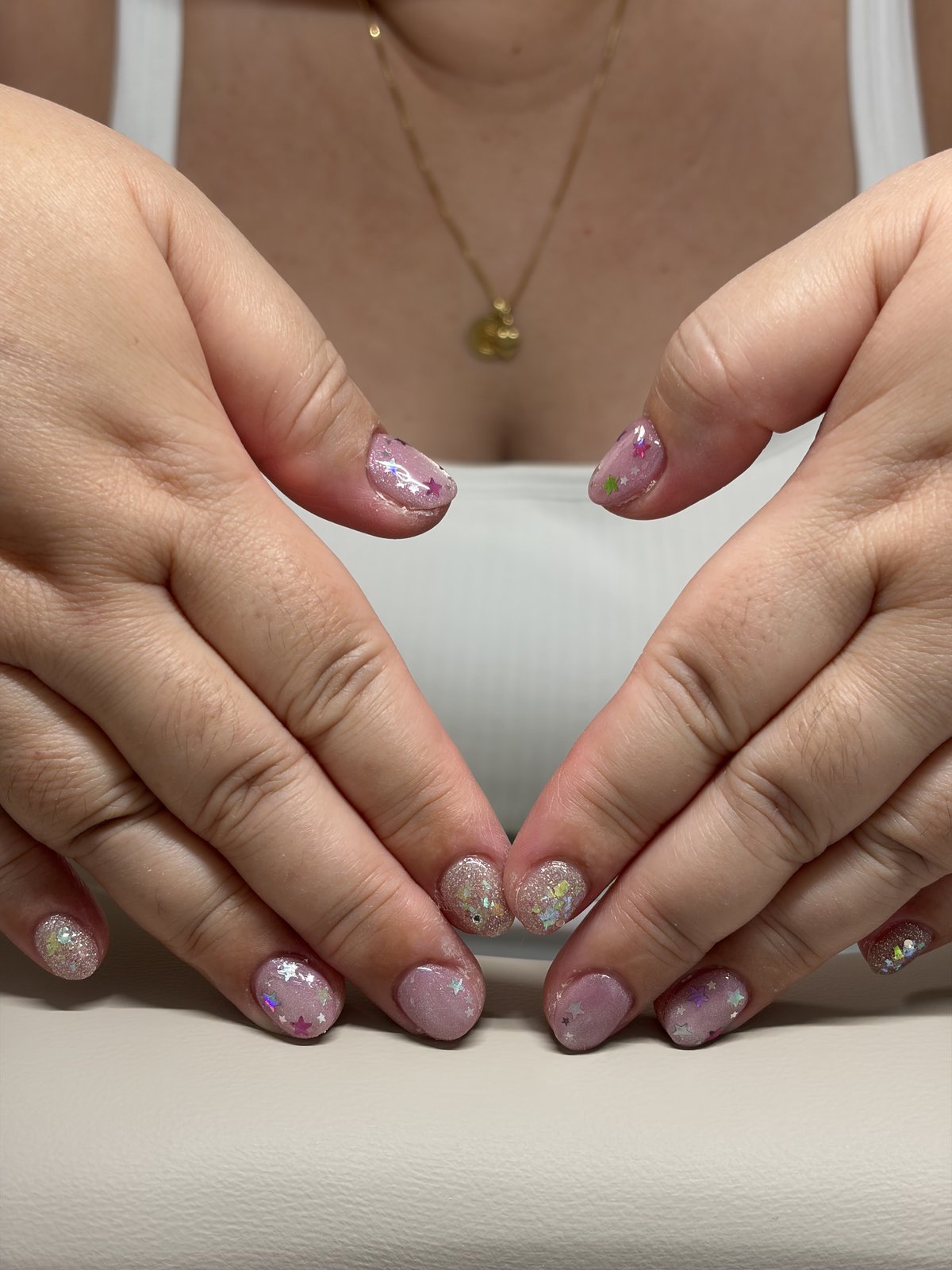 Painted Accents on Bare Natural Nails | Gel Nail Art in Harajuku