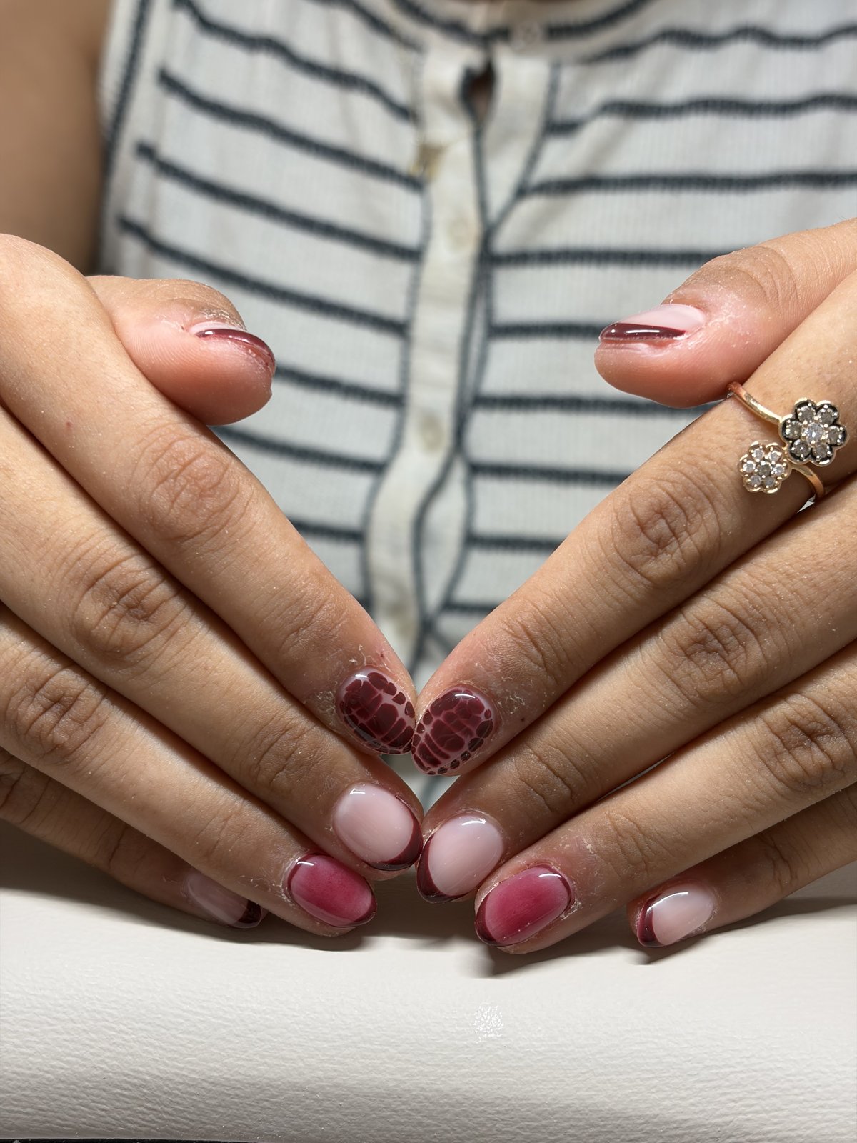 Hand-Placed Accents on Bare Nails | Gel Nail Art in Harajuku