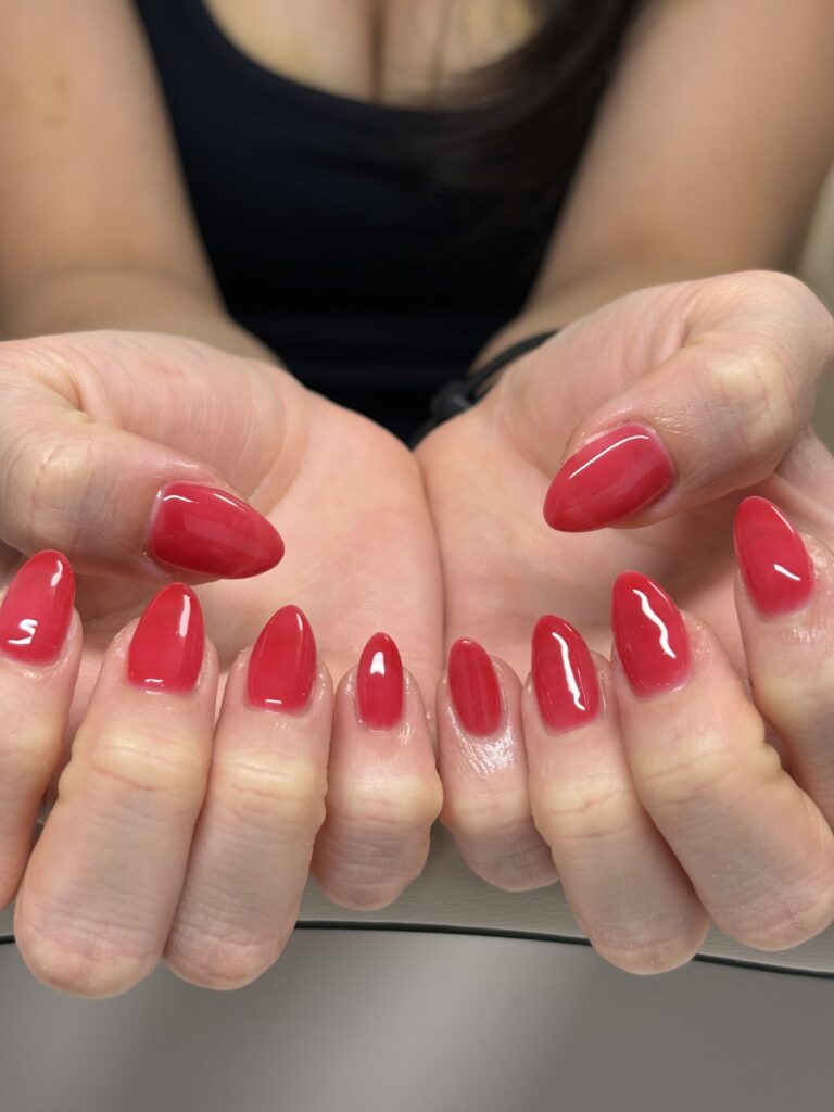 One Color gel nails at lull. Harajuku