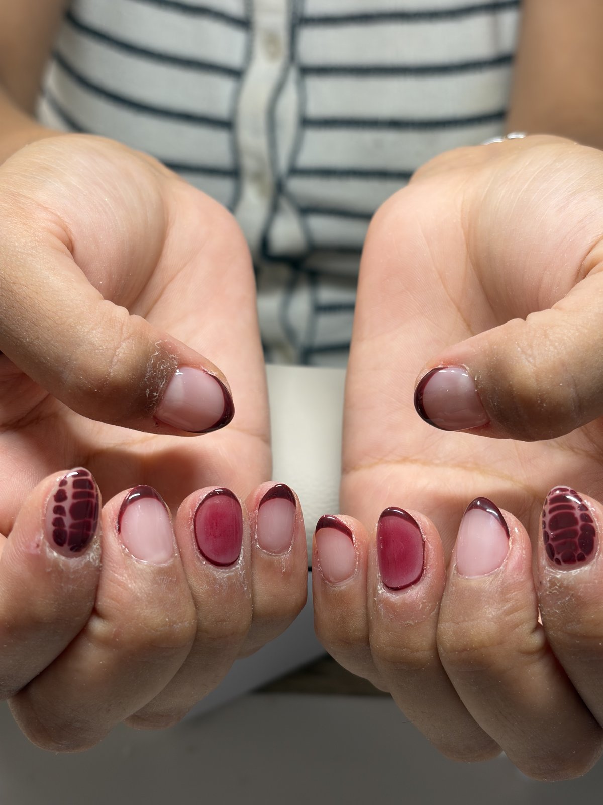 Hand-Placed Accents on Bare Nails - nail design by lull., Harajuku Tokyo