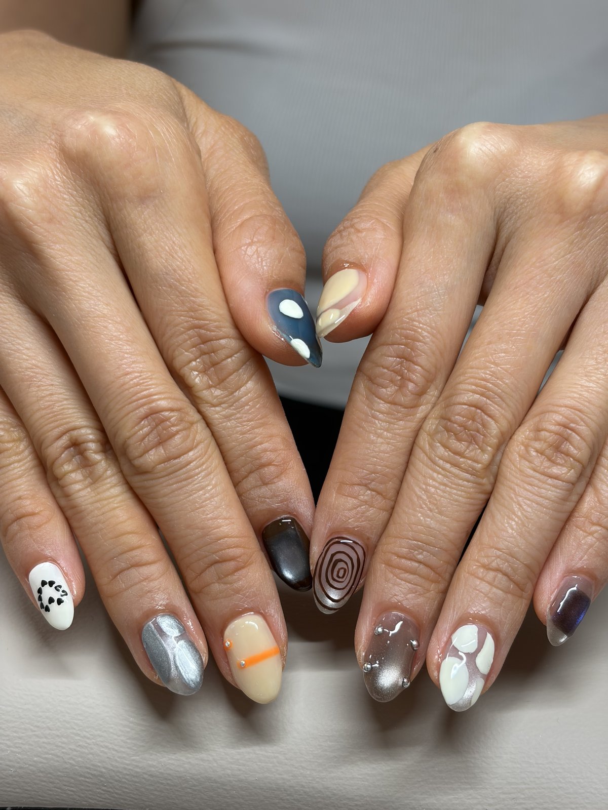 Fill-In Base with Fully Custom Gel Art - nail design by lull., Harajuku Tokyo