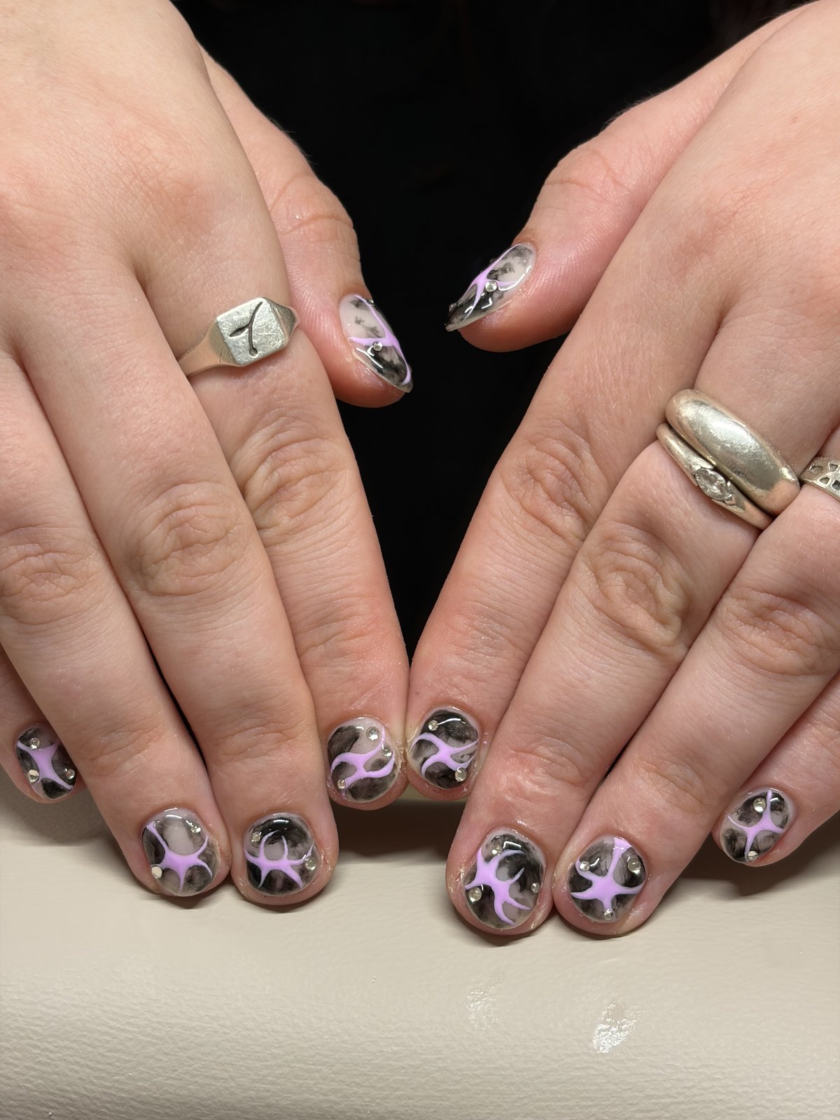 Purple as the Through-Line - nail design by lull., Harajuku Tokyo