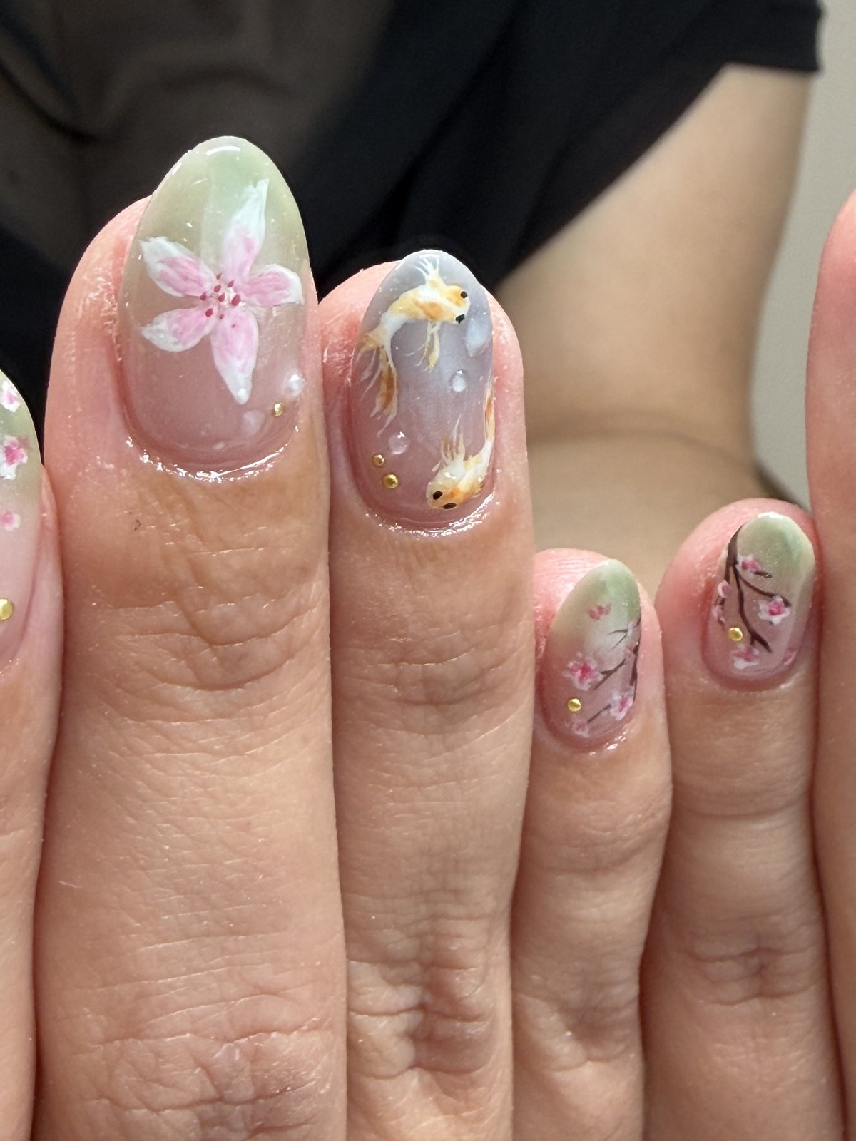 One Extended Nail and a Fill-In Base - nail design by lull., Harajuku Tokyo