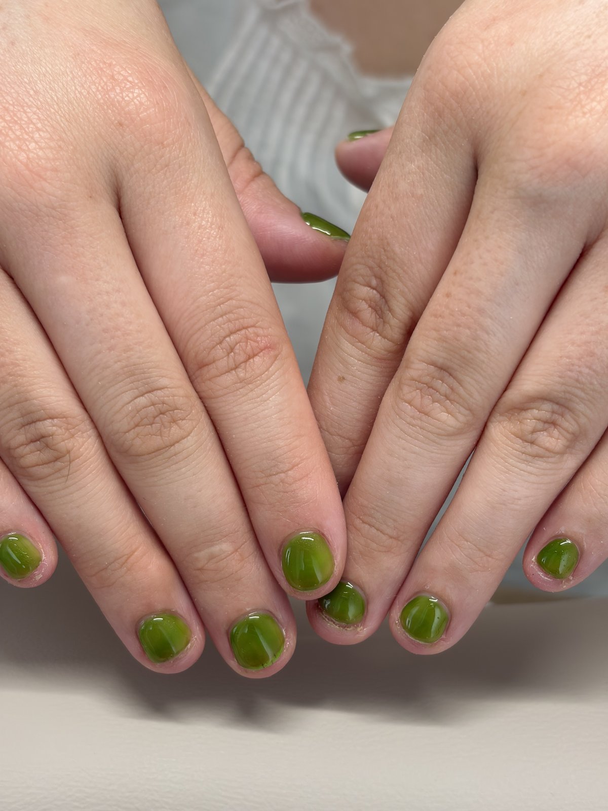 Clean Gel Finish on Short Natural Nails | One Color Nails in Harajuku