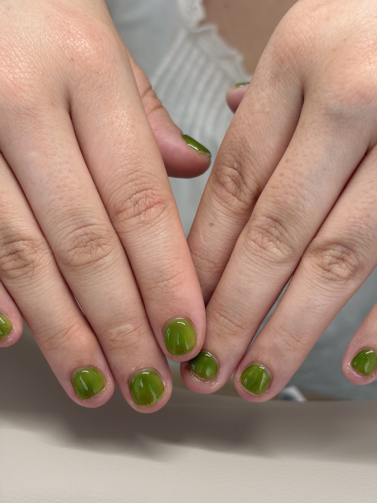 Clean Gel Finish on Short Natural Nails - nail design by lull., Harajuku Tokyo