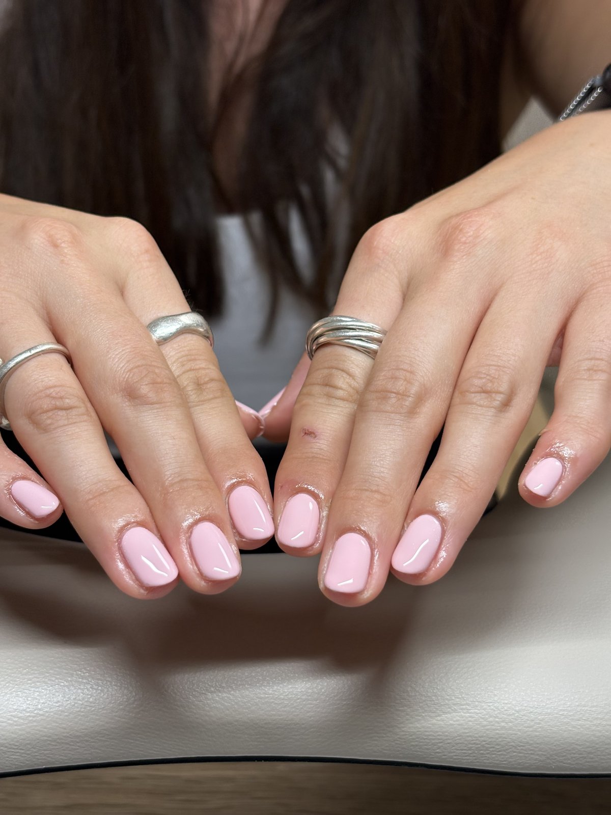 A Smooth One-Shade Gel Finish After a Soft Gel Removal | Single-Color Gel Nails in Harajuku