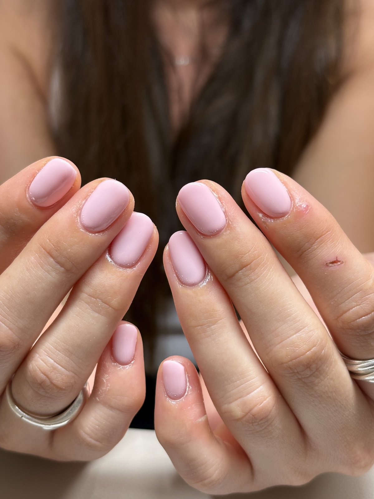 A Smooth One-Shade Gel Finish After a Soft Gel Removal - nail design by lull., Harajuku Tokyo