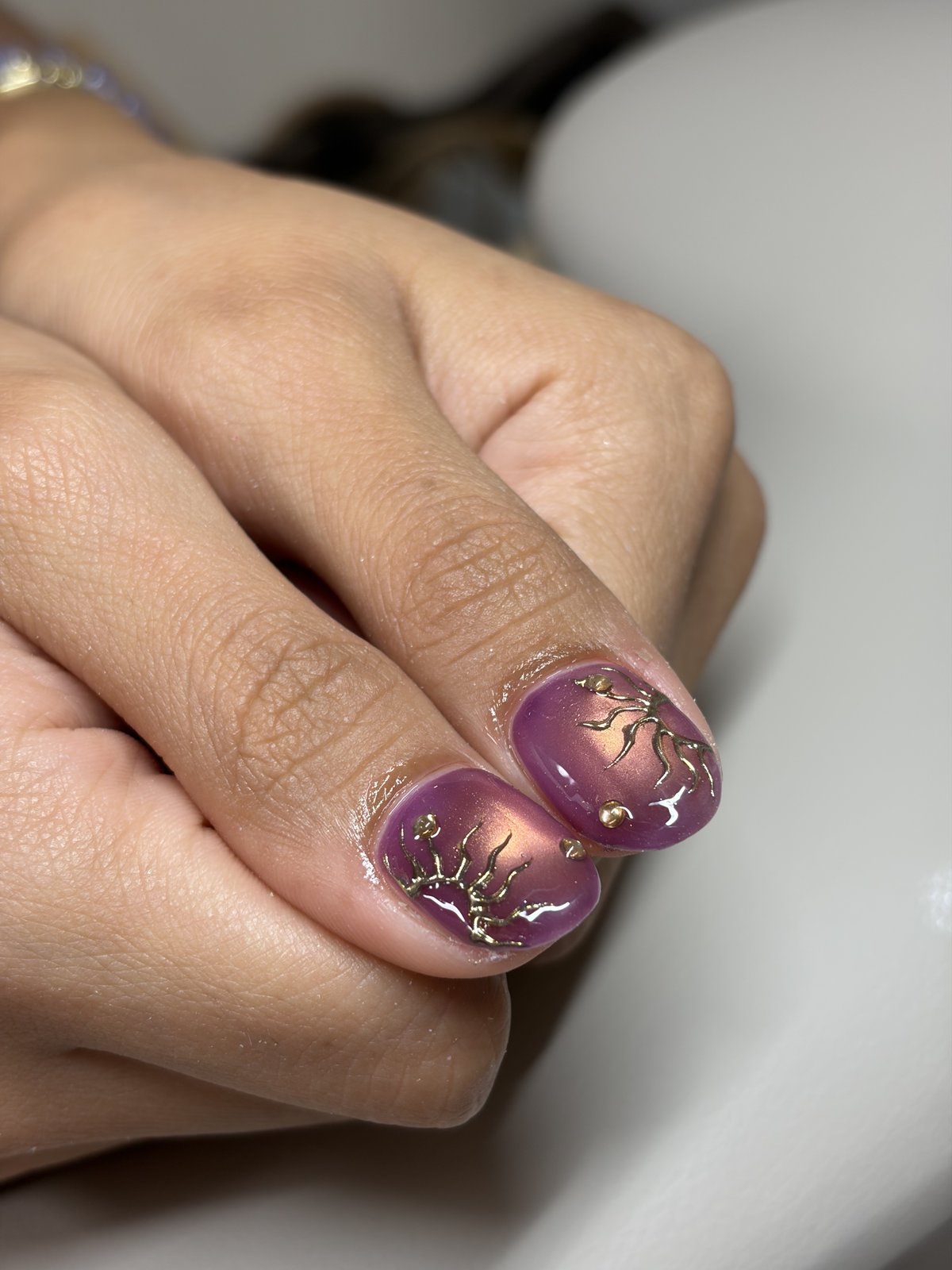 Six Statement Nails on a Natural Base - nail design by lull., Harajuku Tokyo