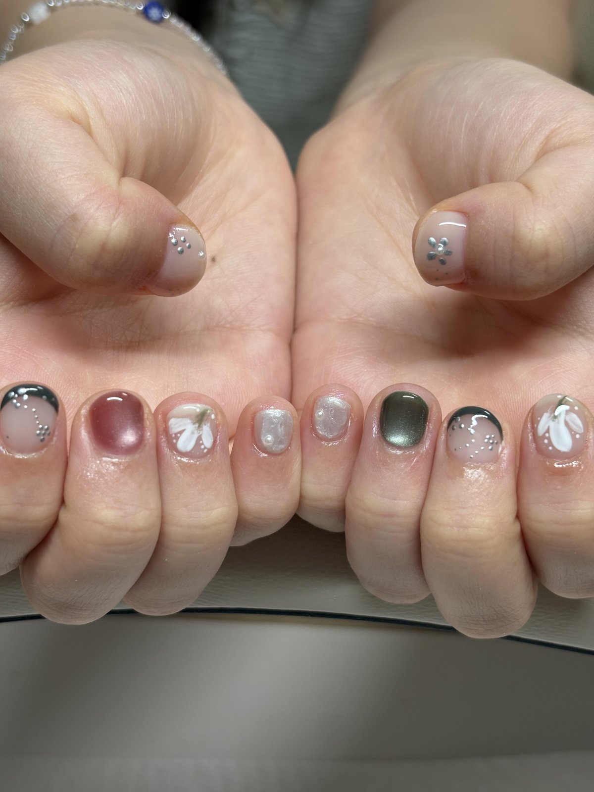 Gel Design on Bare Natural Nails | Nail Art in Harajuku