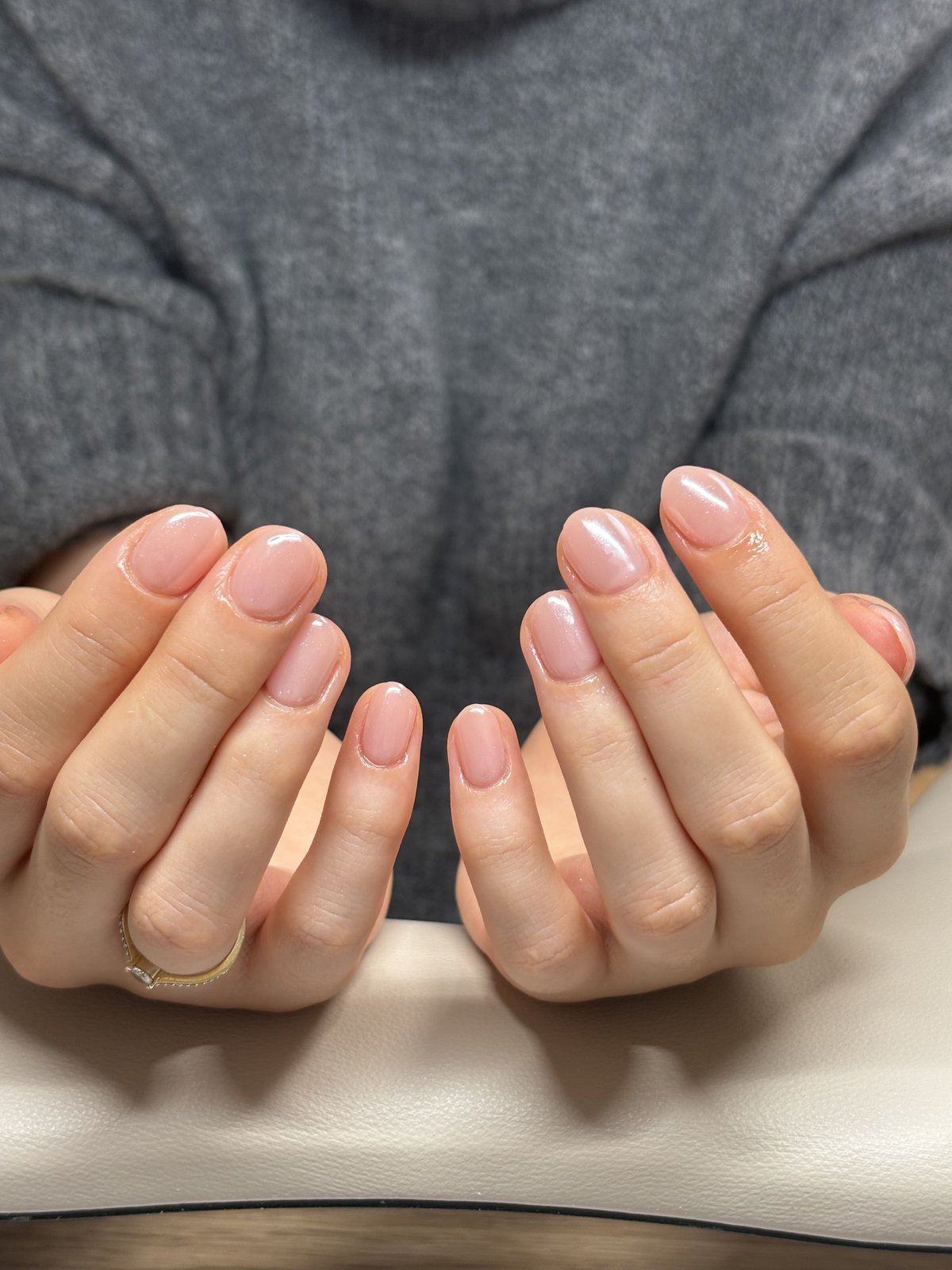 Mirror-Finish Chrome on Natural Nails - nail design by lull., Harajuku Tokyo