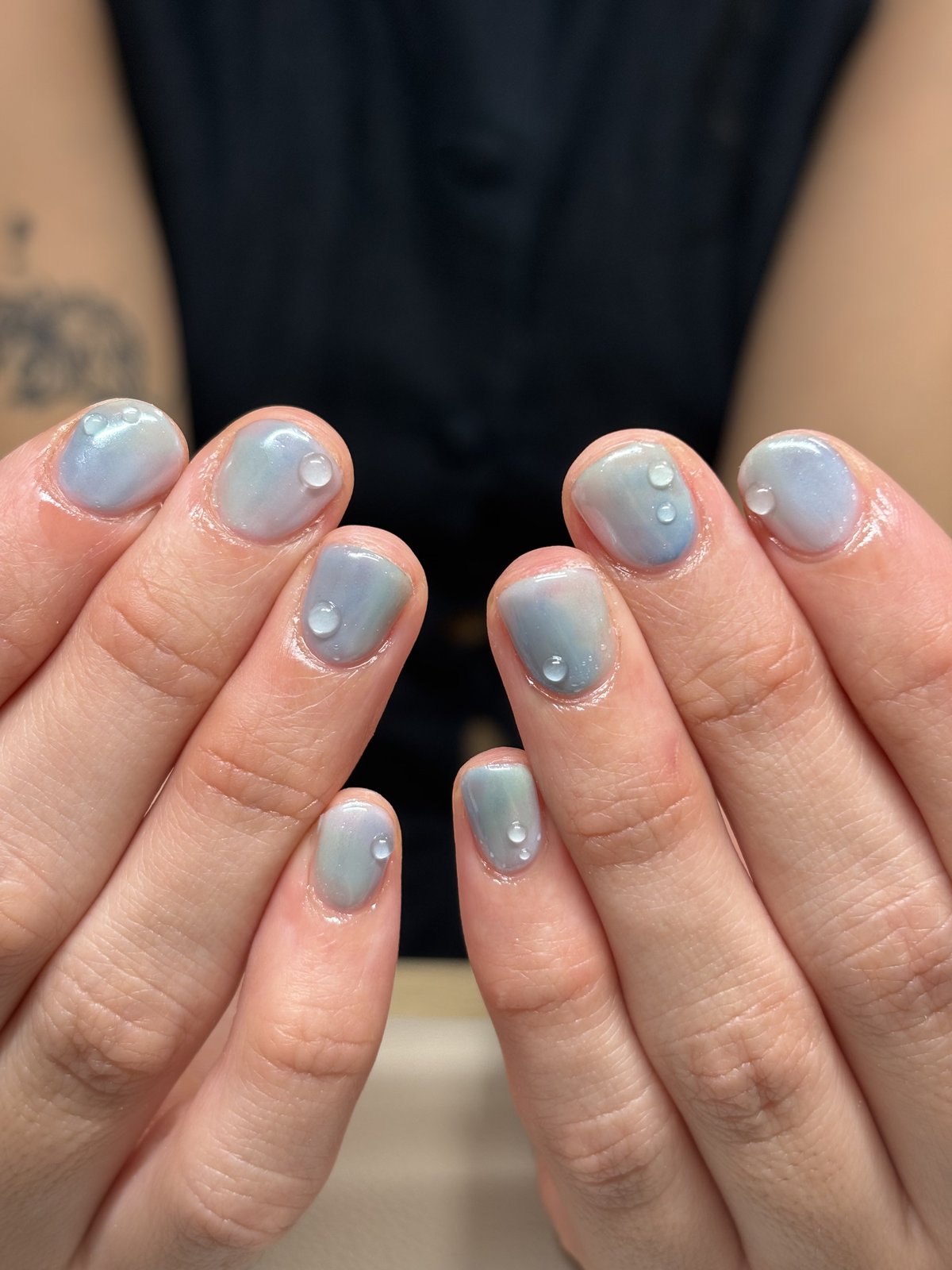 Very Short Natural Nails, Fully Designed - nail design by lull., Harajuku Tokyo