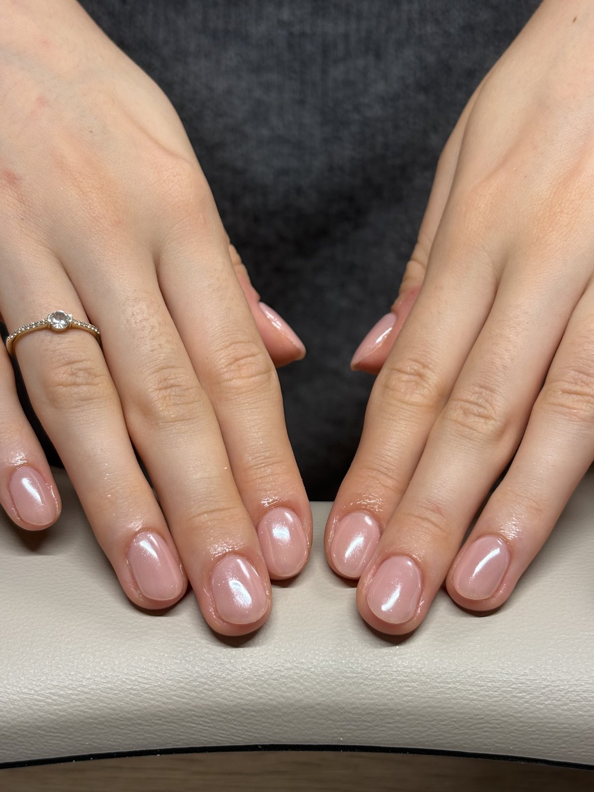 Mirror-Finish Chrome on Natural Nails - nail design by lull., Harajuku Tokyo