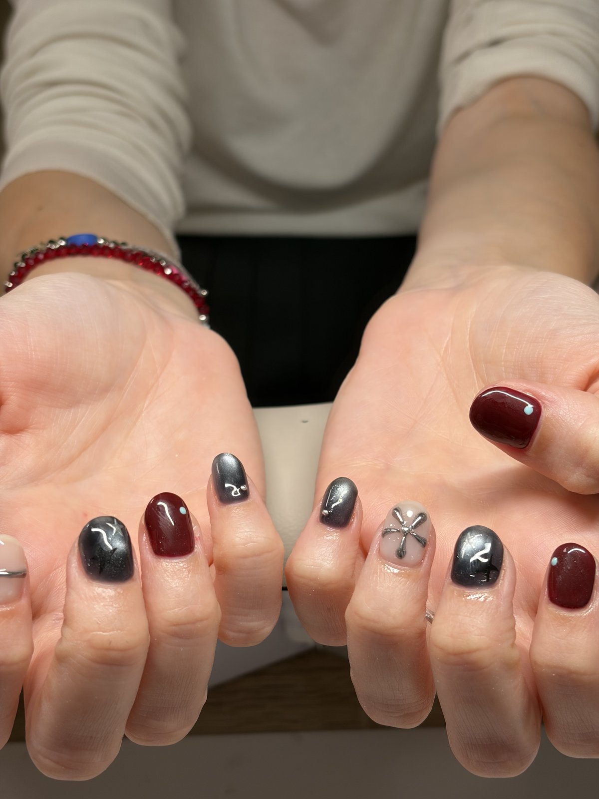 Accent Nails on Bare Natural Nails - nail design by lull., Harajuku Tokyo