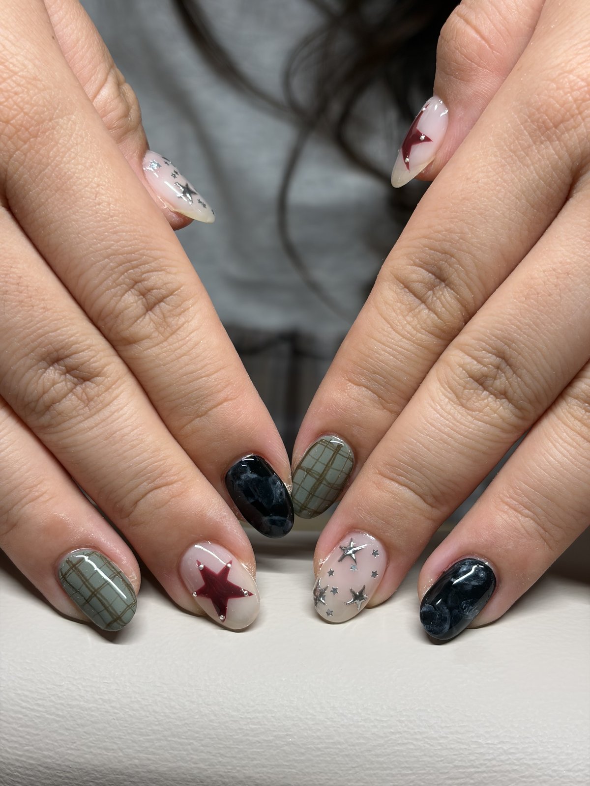 A Fill-In Base with Art on All Ten Nails - nail design by lull., Harajuku Tokyo