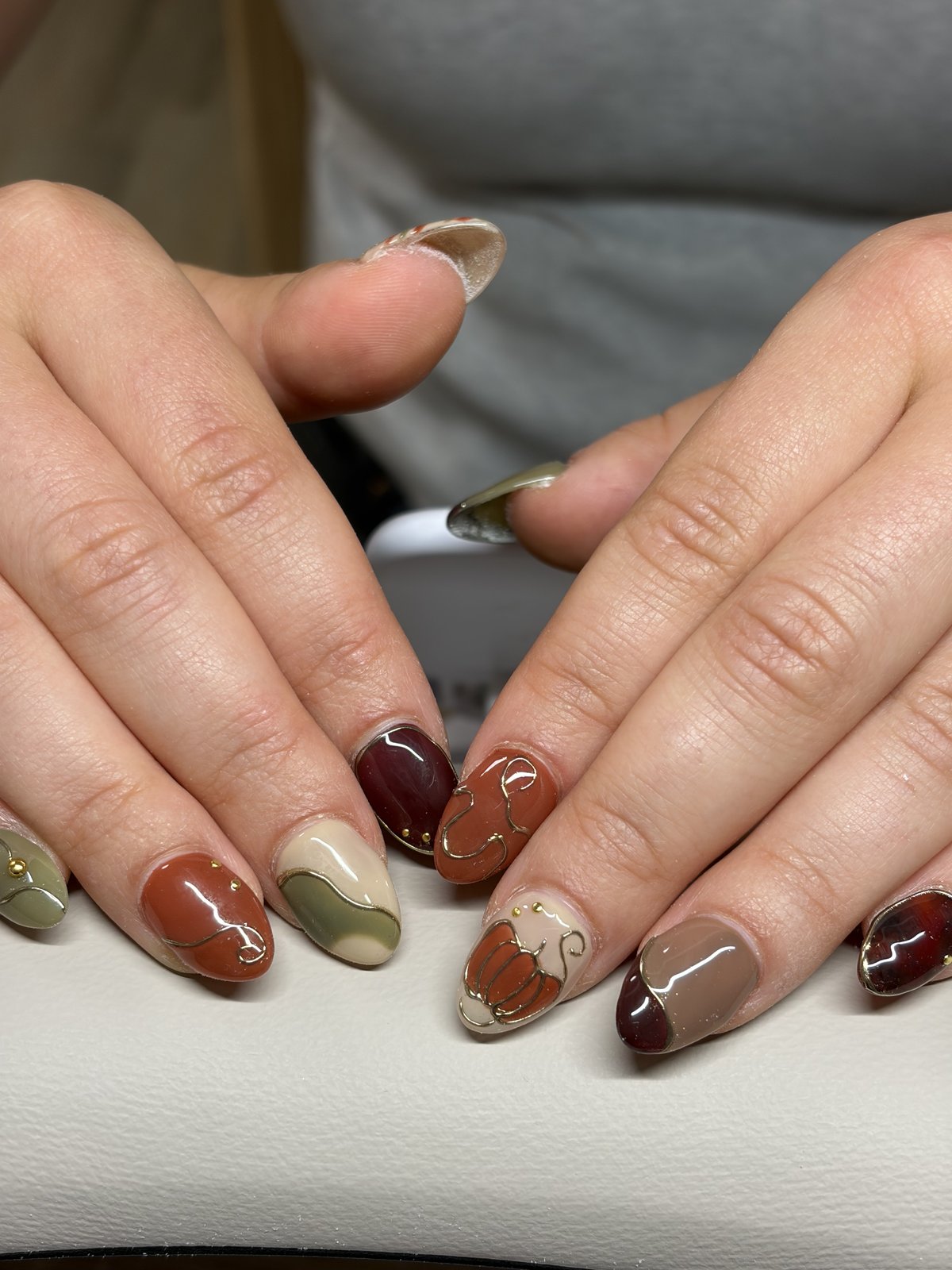 Ten Sculpted Extensions on Bare Nails - nail design by lull., Harajuku Tokyo