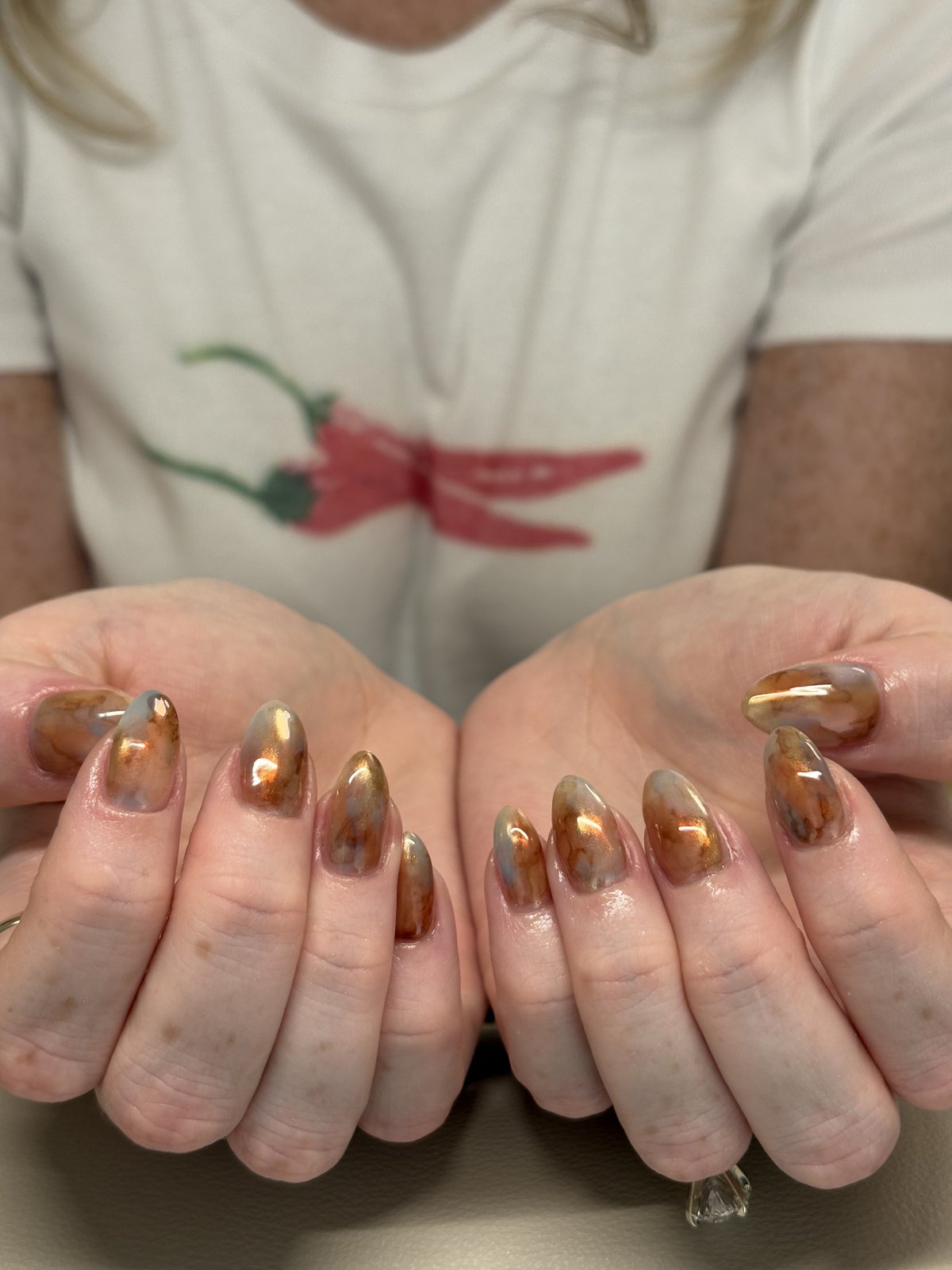Custom Art Rebuilt on a Fill-In Base - nail design by lull., Harajuku Tokyo