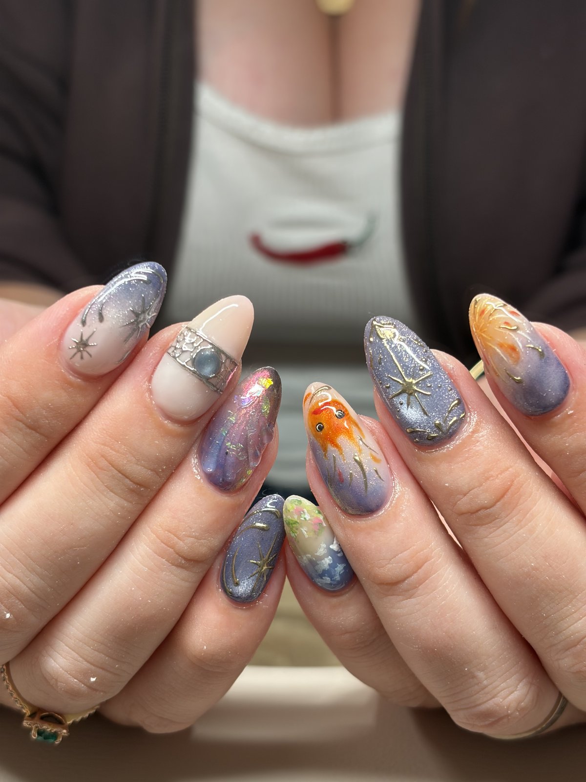 Fill-In Base with a Single Extension | Custom Full-Design Nails in Harajuku