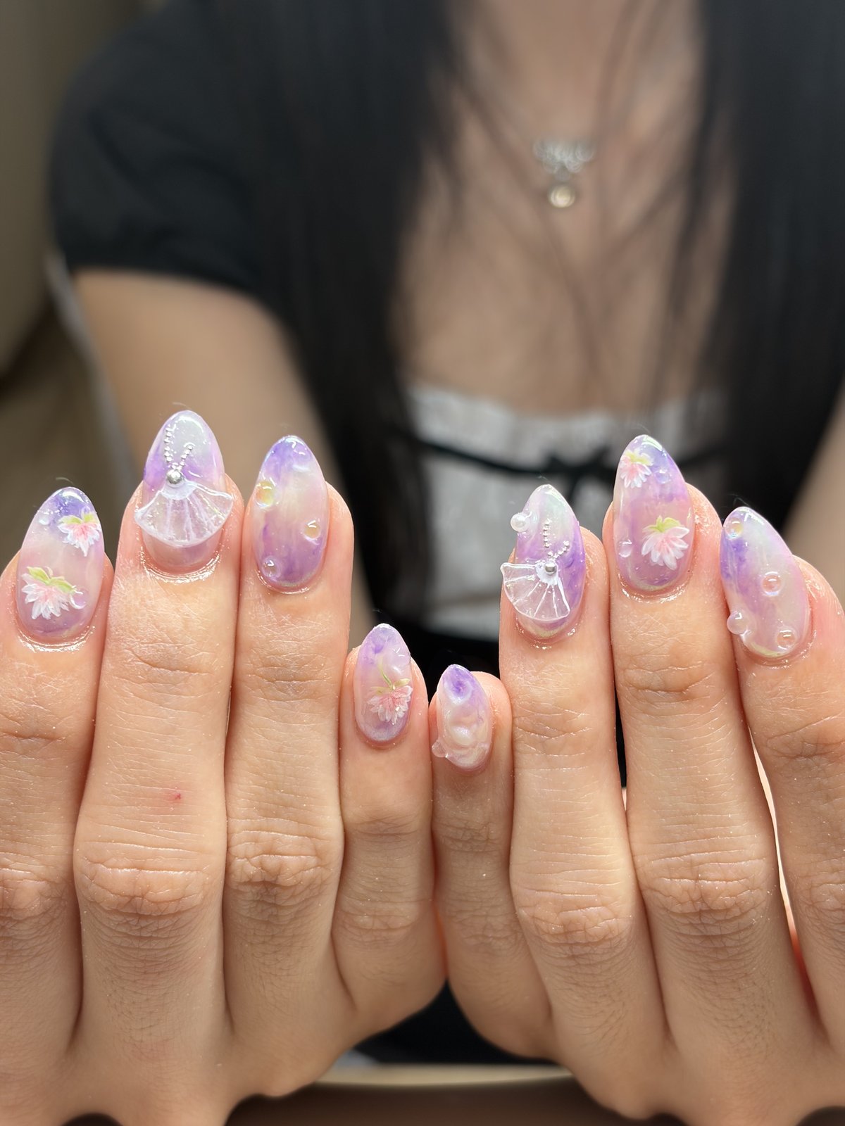 Ten Nail Extensions Built on Bare Nails - nail design by lull., Harajuku Tokyo