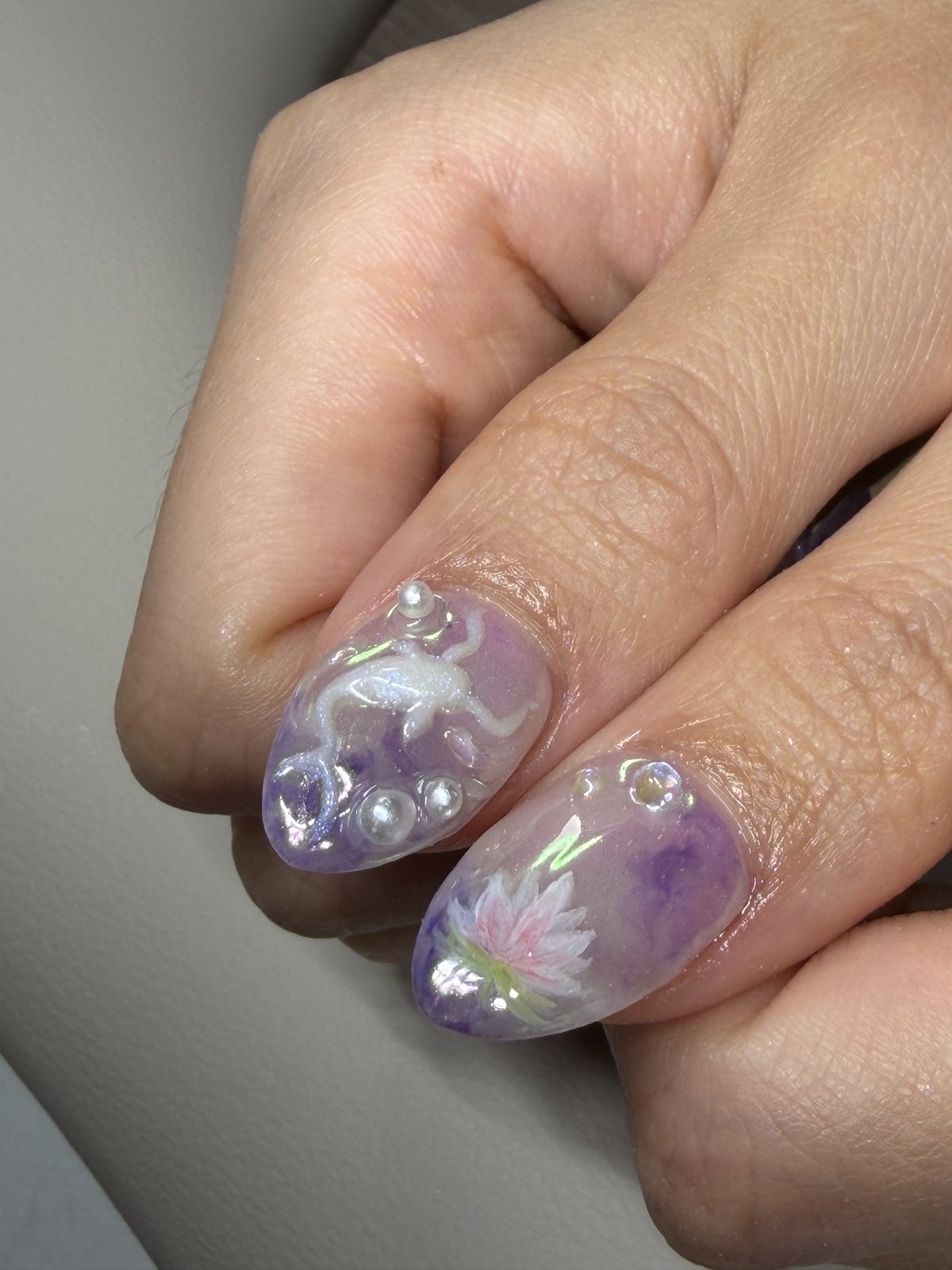 Ten Nail Extensions Built on Bare Nails - nail design by lull., Harajuku Tokyo